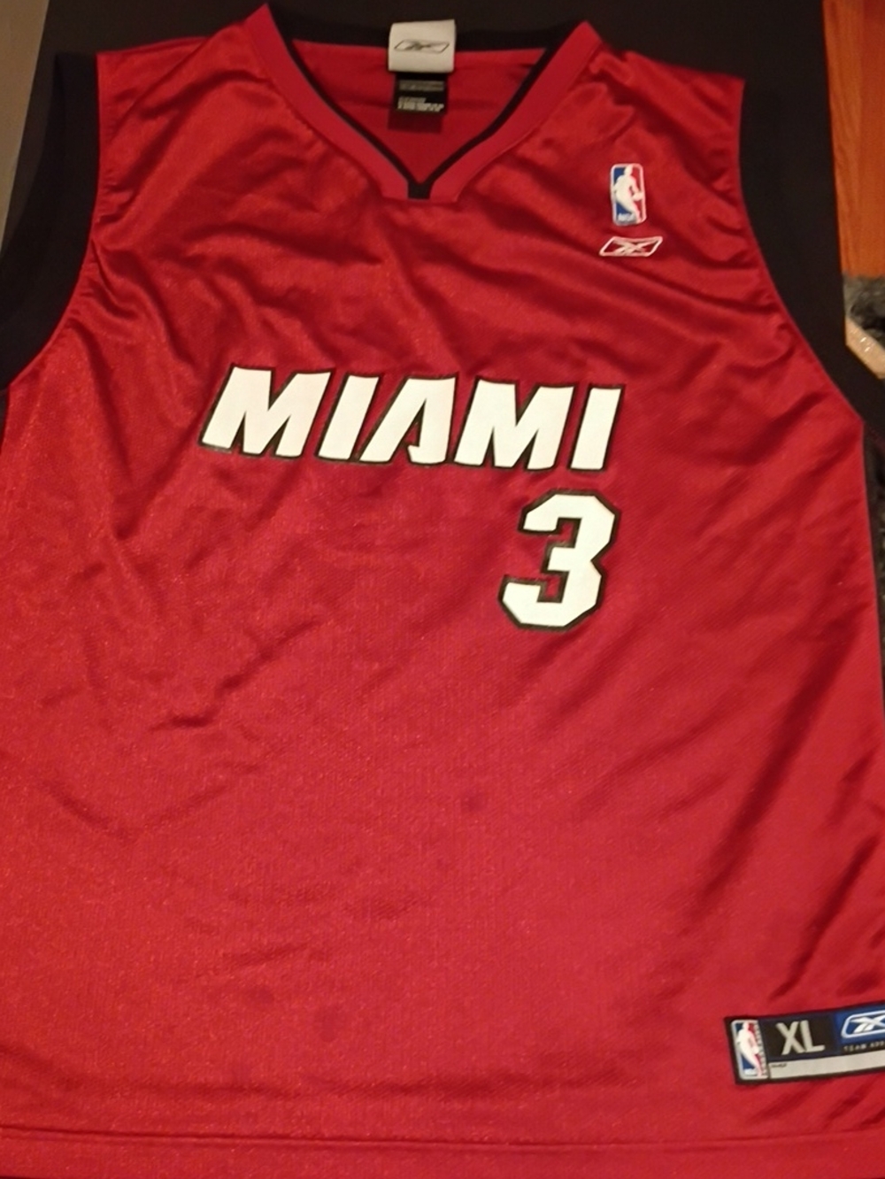 Reebok Miami Heat Dwyane Wade #3 NBA Basketball Jersey Red Mens Size XL